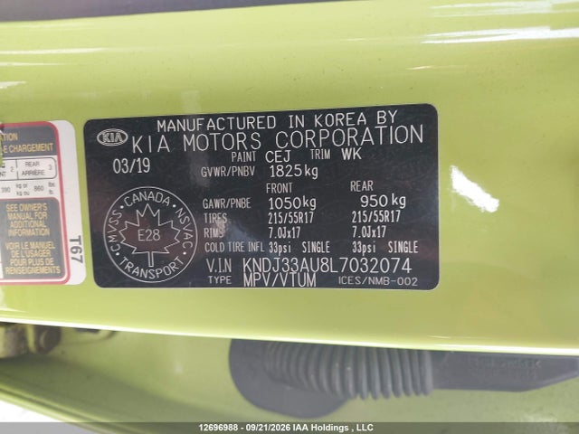 Aukcja sprzedaży 2020 Kia Soul Ex/ex Anniversary Edition/ex Limited/ex Premium/ex+/gt-line Limited/gt-line Premium, vin: KNDJ33AU8L7032074, numer aukcji: 12696988