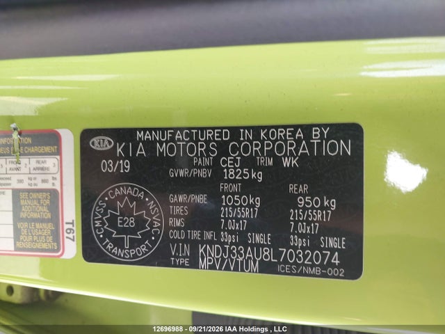 Aukcja sprzedaży 2020 Kia Soul Ex/ex Anniversary Edition/ex Limited/ex Premium/ex+/gt-line Limited/gt-line Premium, vin: KNDJ33AU8L7032074, numer aukcji: 12696988