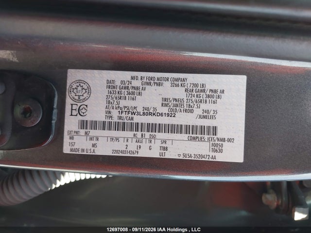 Ford F-150 Xlt 2024 1FTFW3L80RKD61922 Image 19