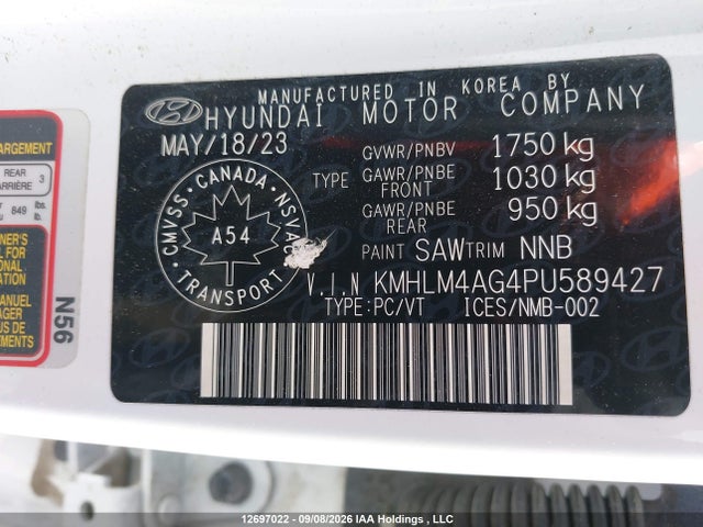 Hyundai ELANTRA SEL 2023 KMHLM4AG4PU589427 Image 9