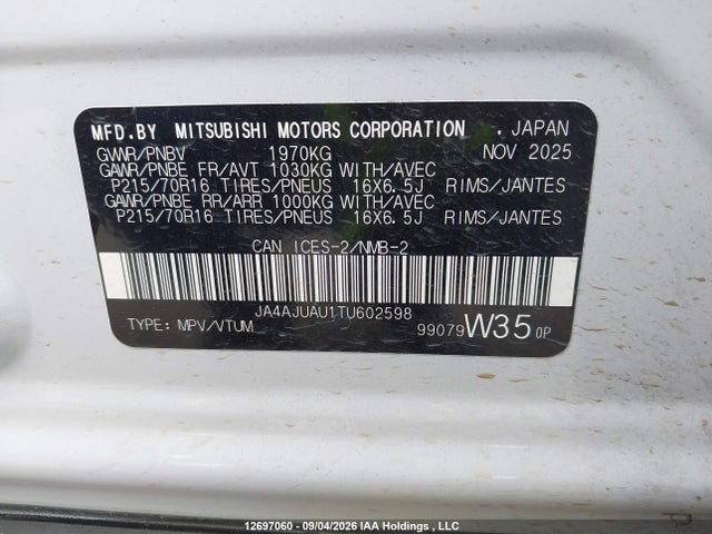 Mitsubishi RVR ES 2026 JA4AJUAU1TU602598 Image 9