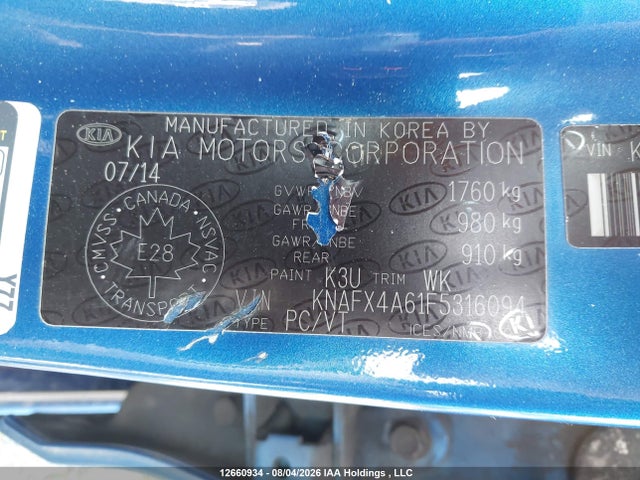 Продаж на аукціоні авто 2015 Kia Forte 1.8l Lx/1.8l Lx+/lx+ Winter Edition, vin: KNAFX4A61F5316094, номер лоту: 12660934