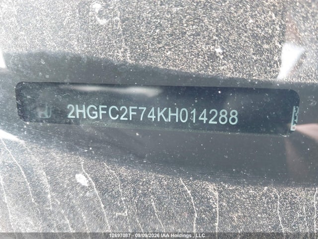 2019 Honda Civic Ex 4dr მანქანა იყიდება აუქციონზე, vin: 2HGFC2F74KH014288, აუქციონის ნომერი: 12697087