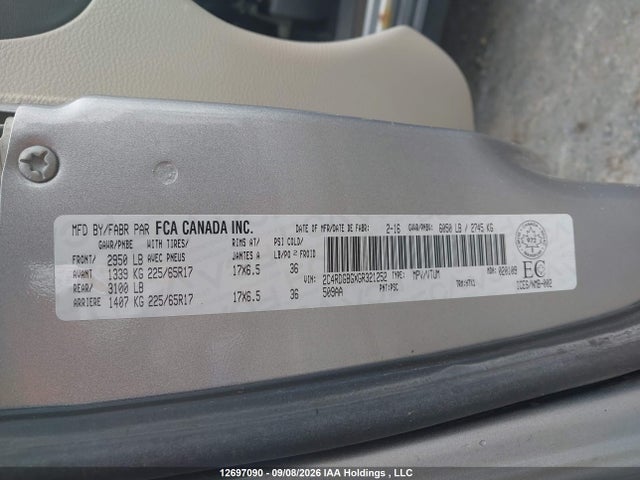 Продаж на аукціоні авто 2016 Dodge Grand Caravan Se/sxt, vin: 2C4RDGBGXGR321252, номер лоту: 12697090