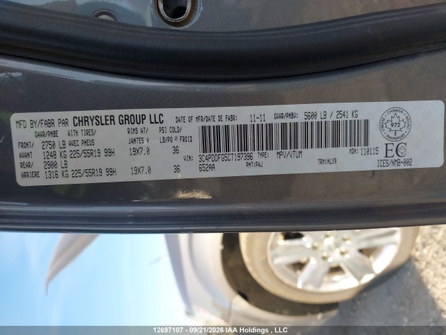 Aukcja sprzedaży 2012 Dodge Journey R/t, vin: 3C4PDDFG5CT197396, numer aukcji: 12697107