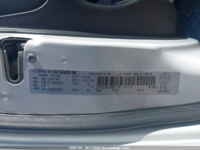 12697108 :رقم المزاد ، 2C4RDGEG4KR728827 vin ، 2019 Dodge Grand Caravan مزاد بيع