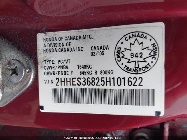 Aukcja sprzedaży 2005 Acura El Premium, vin: 2HHES36825H101622, numer aukcji: 12697110