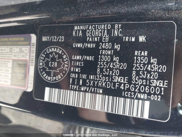 5XYRKDLF4PG206001 KIA Sorento 2.5t Sx W/black Leather/2.5t Sx W/burgundy Leather