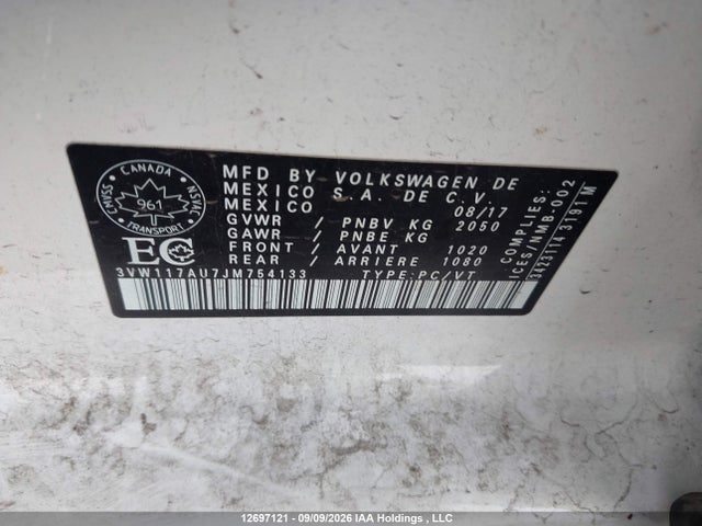 3VW117AU7JM754133 Volkswagen Golf Sportwagen 1.8 Tsi Comfortline/1.8 Tsi Trendline