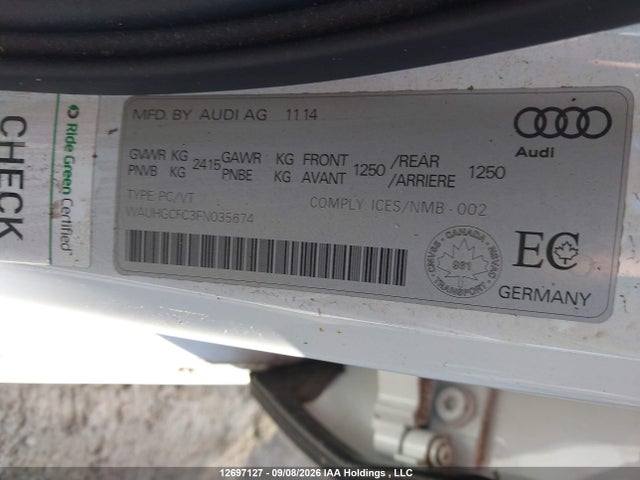 Aukcja sprzedaży 2015 Audi A6 3.0t Technik, vin: WAUHGCFC3FN035674, numer aukcji: 12697127