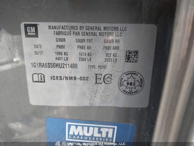 1G1RA6S56HU211488 Chevrolet VOLT LT