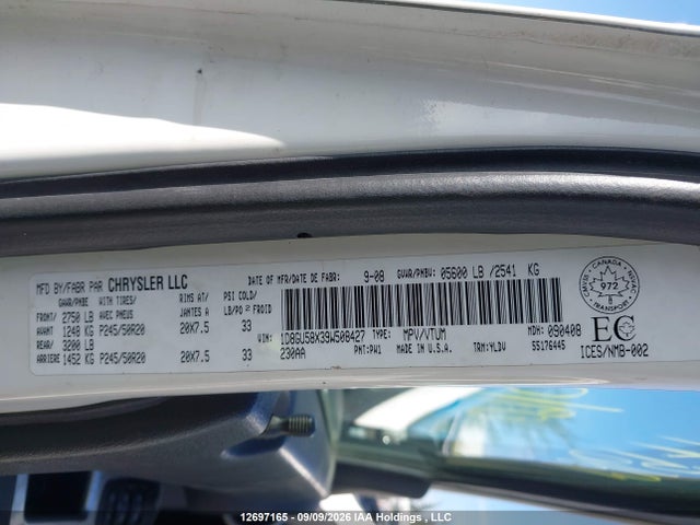 12697165 :رقم المزاد ، 1D8GU58X39W508427 vin ، 2009 Dodge Nitro R/t مزاد بيع