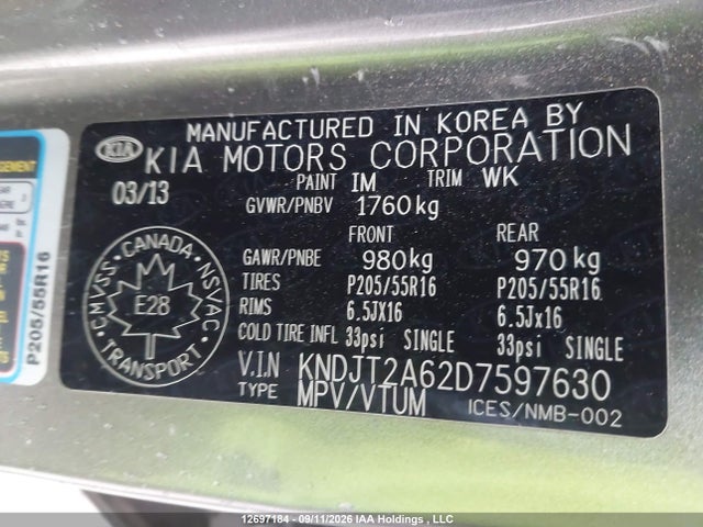 Продажа на аукционе авто 2013 Kia Soul, vin: KNDJT2A62D7597630, номер лота: 12697184