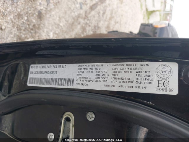 12697198 :رقم المزاد ، 3C6UR5DJ2NG153979 vin ، 2022 Ram 2500 Big Horn/lone Star مزاد بيع