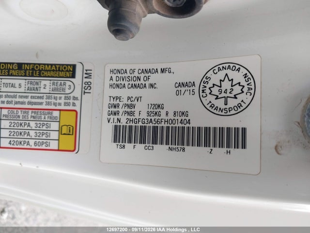 Honda CIVIC EX 2015 2HGFG3A56FH001404 Image 18