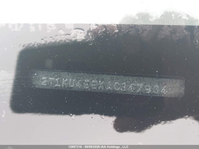 2010 Toyota Matrix მანქანა იყიდება აუქციონზე, vin: 2T1KU4EEXAC347934, აუქციონის ნომერი: 12697216
