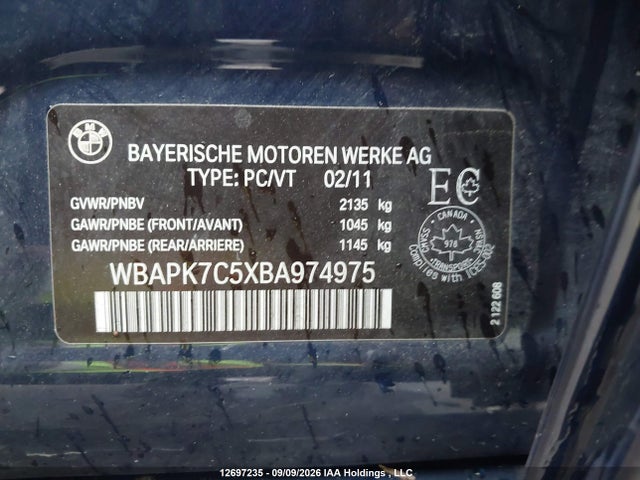 Aukcja sprzedaży 2011 Bmw 328 Xi, vin: WBAPK7C5XBA974975, numer aukcji: 12697235