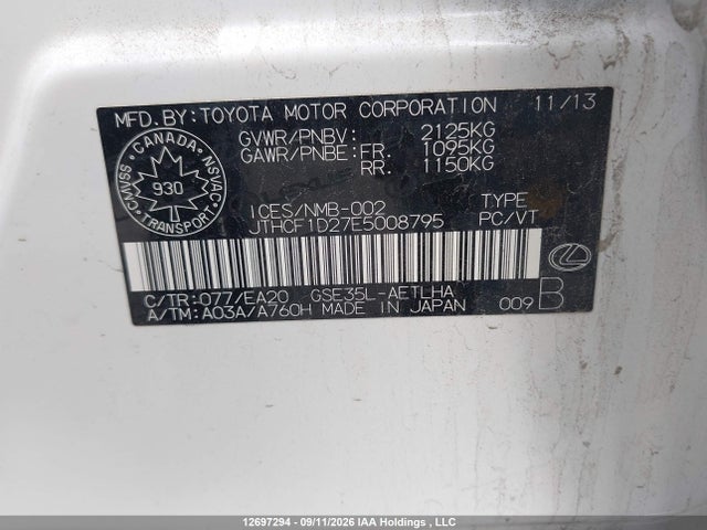 JTHCF1D27E5008795 Lexus IS 250