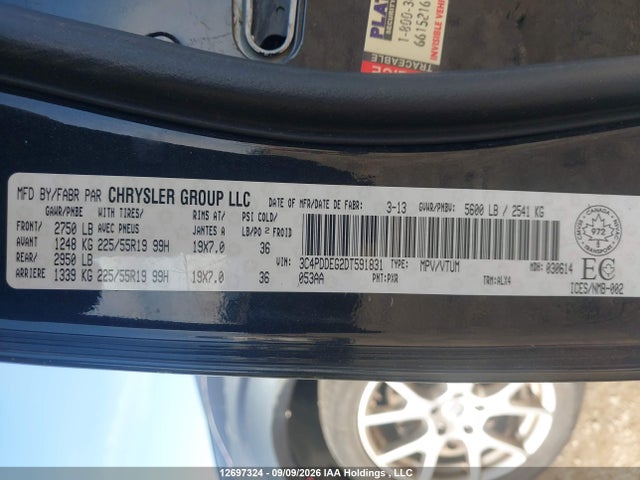 2013 Dodge Journey R/t მანქანა იყიდება აუქციონზე, vin: 3C4PDDEG2DT591831, აუქციონის ნომერი: 12697324