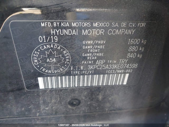 Hyundai Accent Se/sel 2019 3KPC25A33KE074598 Image 9