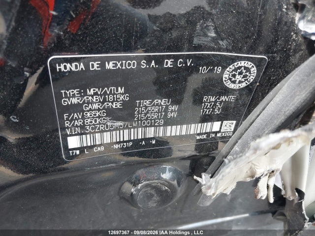 Honda HR-V LX 2020 3CZRU5H37LM100129 Image 9