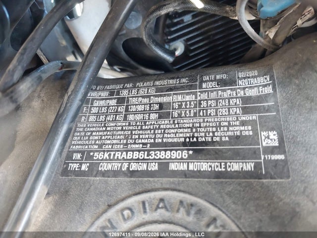 INDIAN MOTORCYCLE CO. Roadmaster 2020 56KTRABB6L3388906 Image 10
