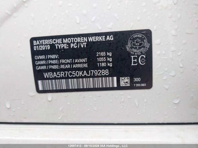 2019 Bmw 330xi მანქანა იყიდება აუქციონზე, vin: WBA5R7C50KAJ79288, აუქციონის ნომერი: 12697412