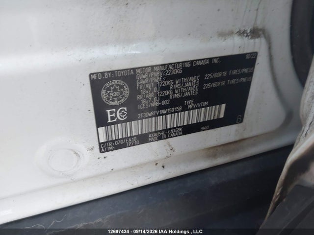 Продажа на аукционе авто 2022 Toyota Rav4 Limited, vin: 2T3DWRFV1NW150158, номер лота: 12697434