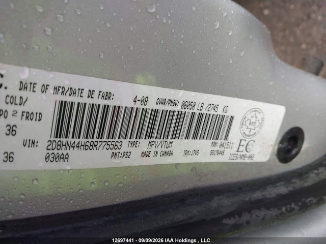 Продажа на аукционе авто 2008 Dodge Grand Caravan Se, vin: 2D8HN44H68R775563, номер лота: 12697441