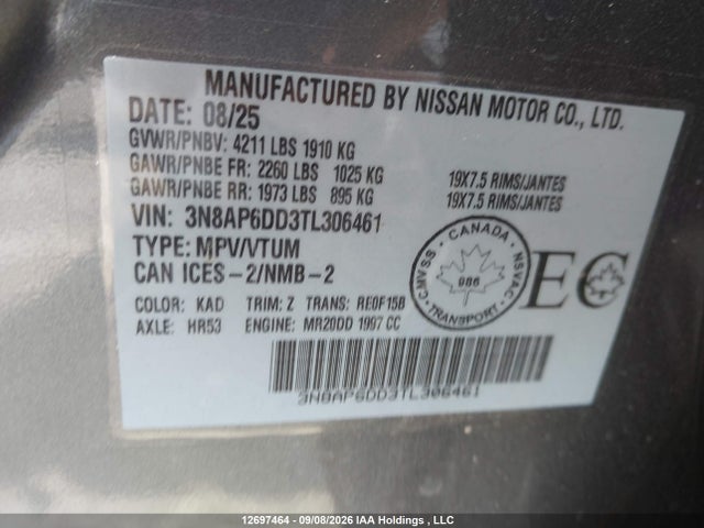 Nissan Kicks 2026 3N8AP6DD3TL306461 Image 9