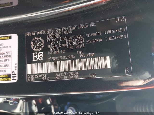 Продаж на аукціоні авто 2026 Lexus Nx 350h 350h, vin: 2T2GKCEZ0TC072985, номер лоту: 12697479