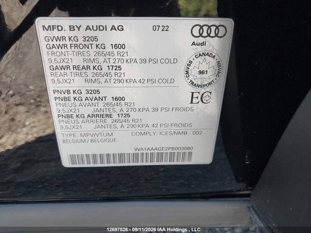 Audi E-tron 55 Progressiv 2023 WA1AAAGE2PB003080 Image 9