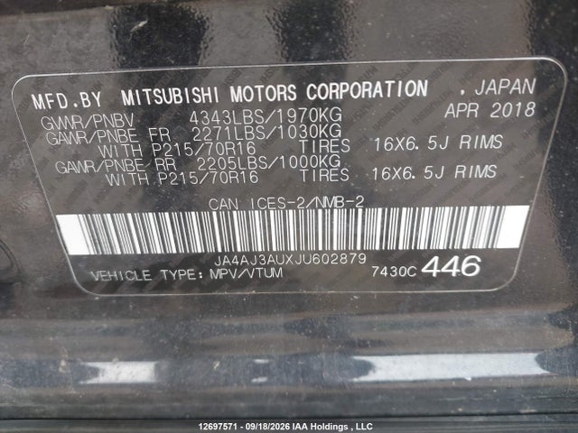 Mitsubishi RVR 2018 JA4AJ3AUXJU602879 Image 19