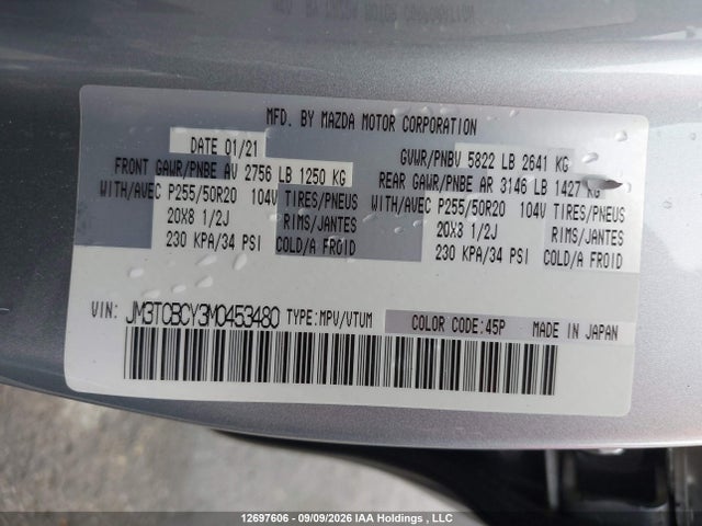 Mazda CX-9 2021 JM3TCBCY3M0453480 Image 19