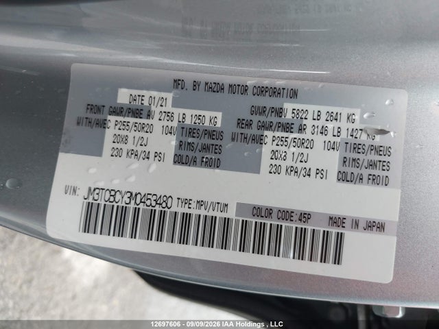 Mazda CX-9 2021 JM3TCBCY3M0453480 Image 9