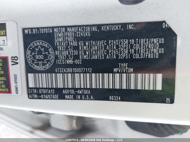 Продажа на аукционе авто 2013 Toyota Venza, vin: 4T3ZA3BB1DU077112, номер лота: 12697613