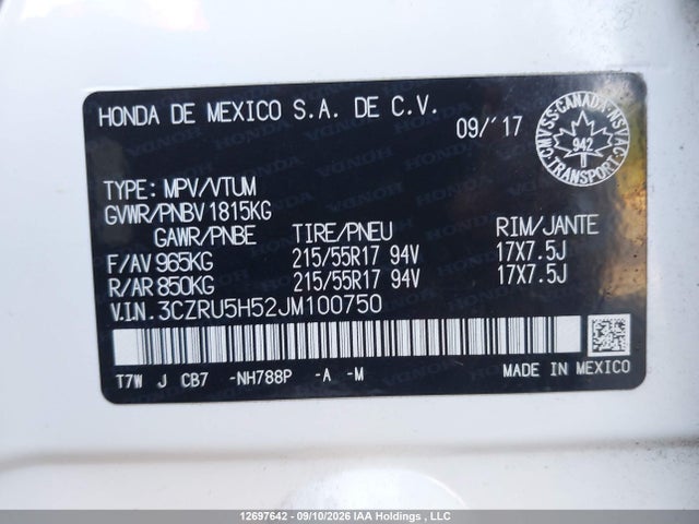 Honda HR-V EX 2018 3CZRU5H52JM100750 Image 18