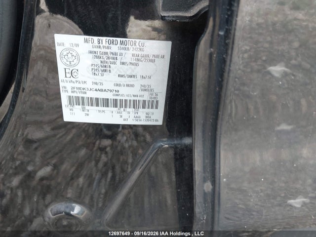 Продажа на аукционе авто 2010 Ford Edge Sel, vin: 2FMDK3JC4ABA79710, номер лота: 12697649