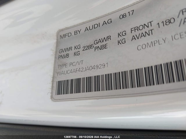 WAUC4AF42JA049291 Audi S4 3.0t Technik