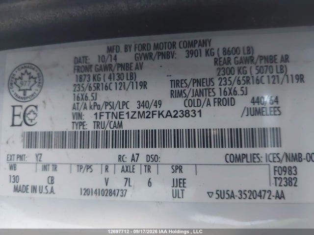 Ford Transit T-150 2015 1FTNE1ZM2FKA23831 Image 18