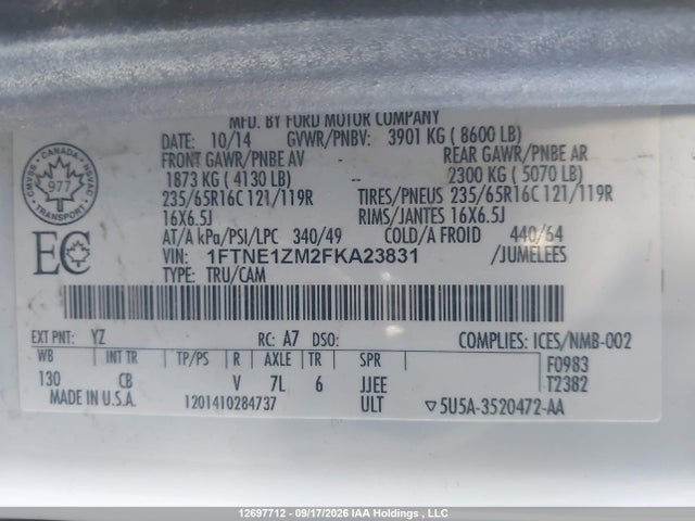 Ford Transit T-150 2015 1FTNE1ZM2FKA23831 Image 9