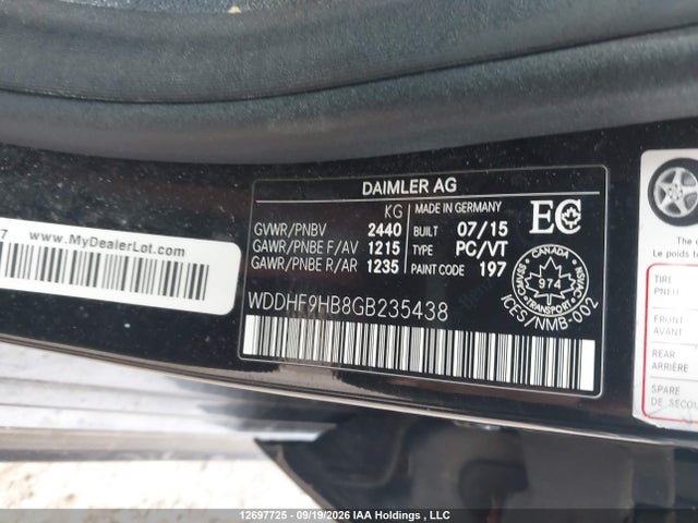 Aukcja sprzedaży 2016 Mercedes-benz E 250 Bluetec 4matic, vin: WDDHF9HB8GB235438, numer aukcji: 12697725