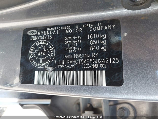 Auction sale of the 2016 Hyundai Accent Se, vin: KMHCT5AE8GU242125, lot number: 12697747