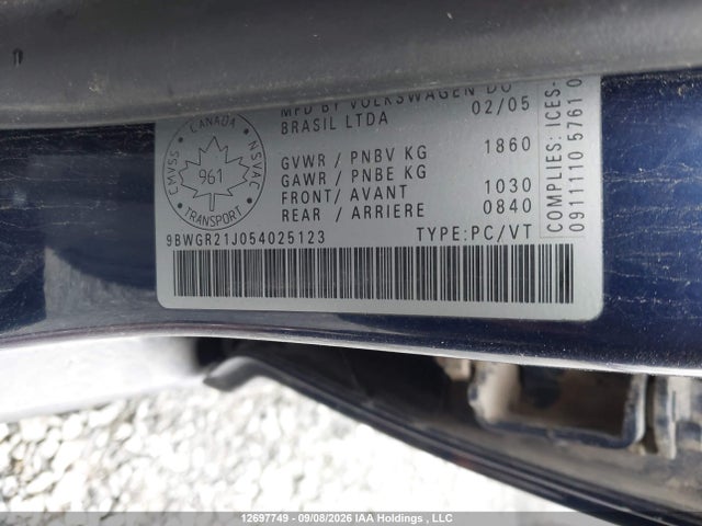 Продажа на аукционе авто 2005 Volkswagen Golf Gls Tdi, vin: 9BWGR21J054025123, номер лота: 12697749