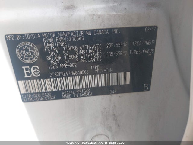 Toyota RAV4 2017 2T3DFREV7HW619565 Image 9