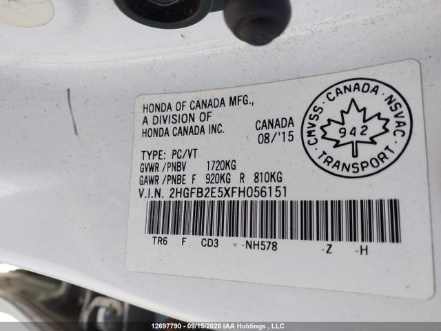 2HGFB2E5XFH056151 Honda Civic Lx