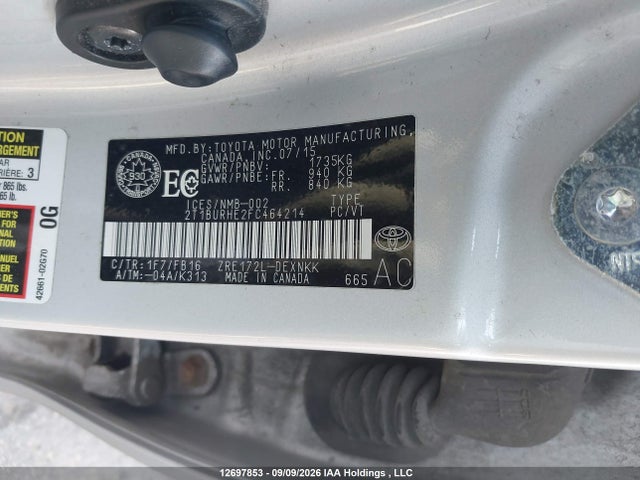 Aukcja sprzedaży 2015 Toyota Corolla L/le/le Pls/prm/s/s Pls, vin: 2T1BURHE2FC464214, numer aukcji: 12697853
