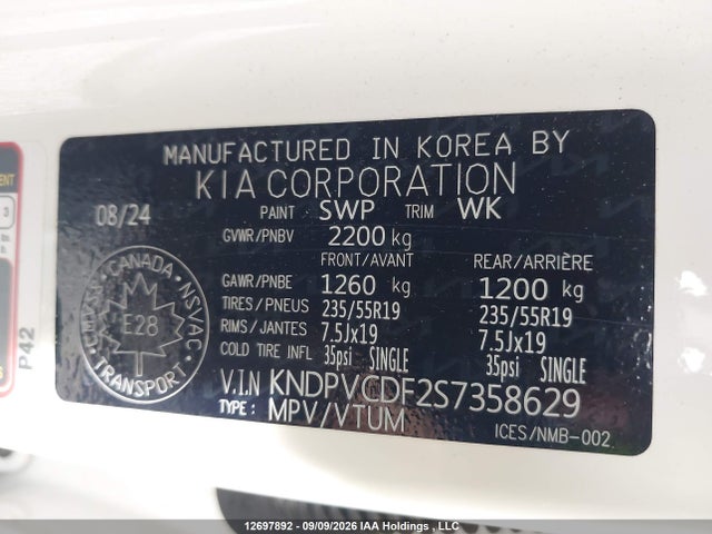 KNDPVCDF2S7358629 KIA Sportage Ex/ex Premium