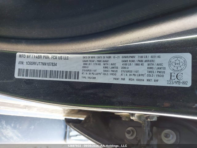 RAM 1500 Laramie 2022 1C6SRFJT7NN107834 Image 9