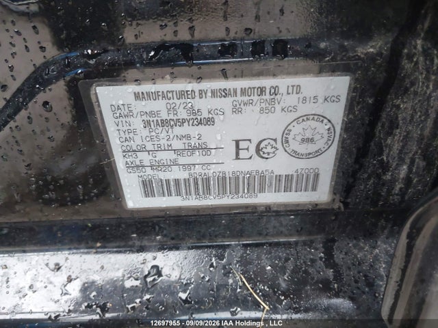 Nissan Sentra 2023 3N1AB8CV5PY234089 Image 9
